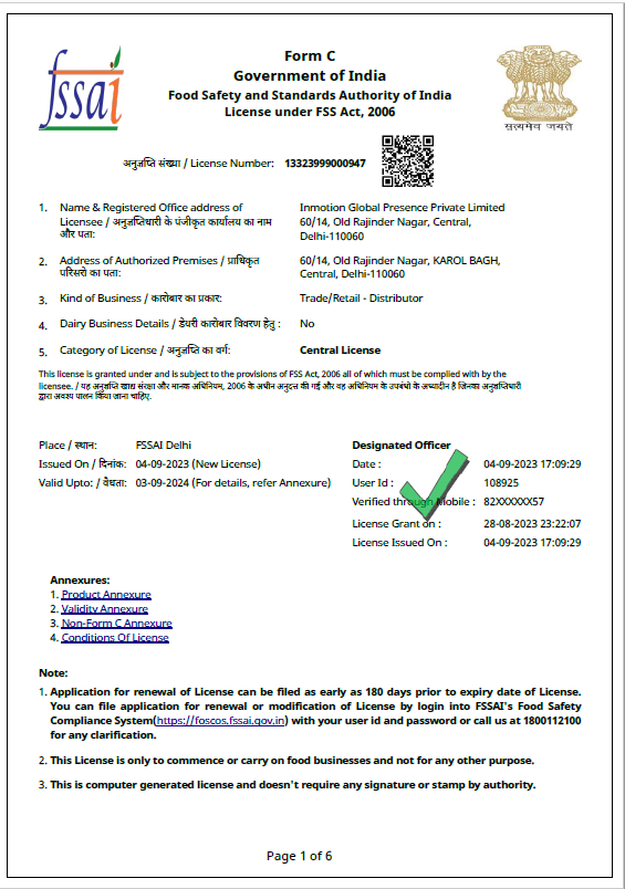 Fssai Certificate